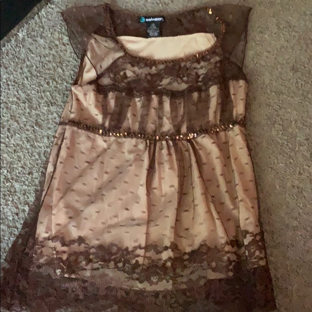 Brown cream shirt